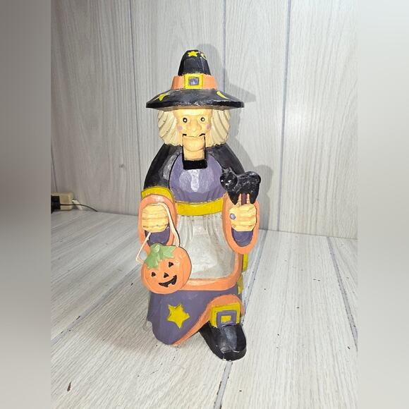 Vtg Witch Halloween Nutcracker Handcrafted Primitive Festive Decor Spooky Season - Picture 1 of 4